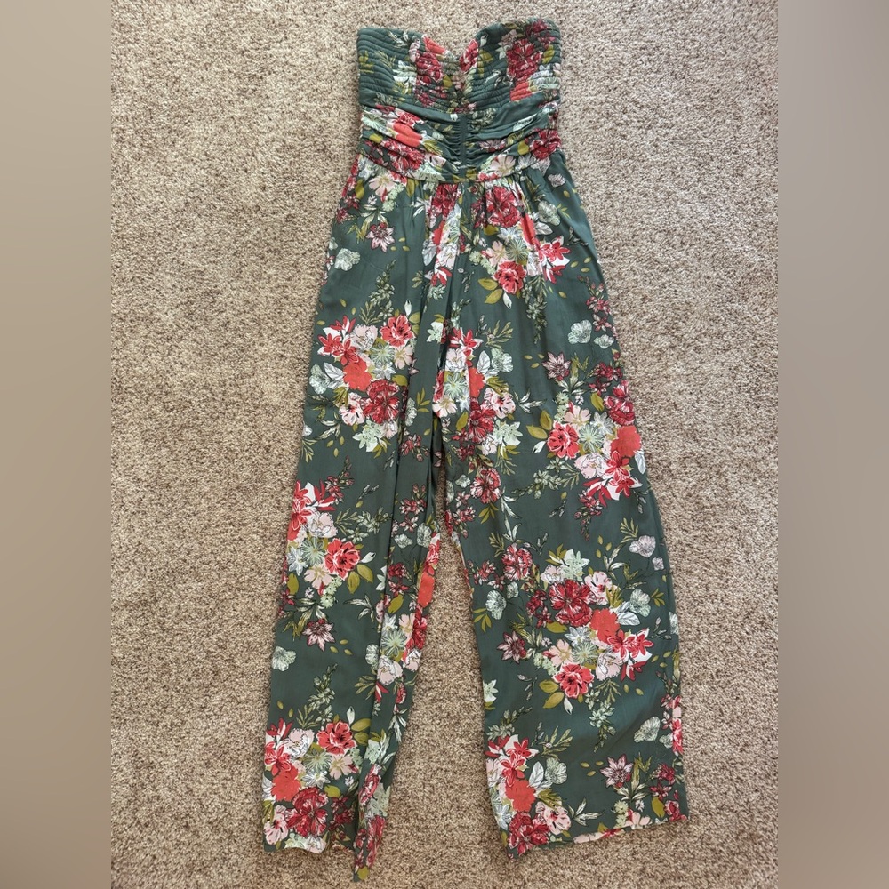 Floral Women's Strapless Jumpsuit